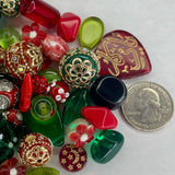 NEW 30 piece "Ruby Rose Garden" Bead Mix by Lilah Ann Beads - Boho, Lampwork, Beaded BM804