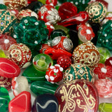 NEW 30 piece "Ruby Rose Garden" Bead Mix by Lilah Ann Beads - Boho, Lampwork, Beaded BM804