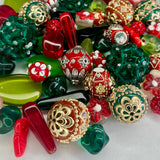 NEW 30 piece "Ruby Rose Garden" Bead Mix by Lilah Ann Beads - Boho, Lampwork, Beaded BM804