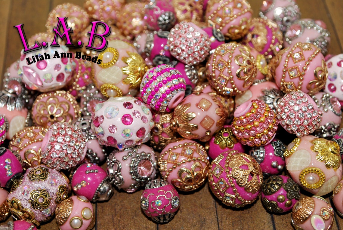 Boho, Kashmiri or Indonesian Style Beads, Crystal&Glitter Beadmaking Kit,  Kit100
