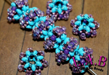 2 or 10pc Blue & Purple - Fine, Handmade Beaded Beads -Miyuki and Czech Glass  - Large Hole - Lilah Ann Beads -OS111