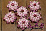2 or 10pc All Pink - Fine, Handmade Beaded Beads -Miyuki and Czech glass  - Large Hole - Lilah Ann Beads -OS108