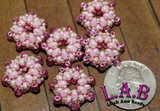 2 or 10pc All Pink - Fine, Handmade Beaded Beads -Miyuki and Czech glass  - Large Hole - Lilah Ann Beads -OS108