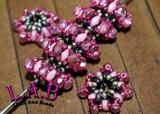 2 or 10pc Black & Pink - Fine, Handmade Beaded Beads -Miyuki and Czech Glass  - Large Hole - Lilah Ann Beads -OS105