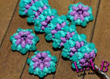 2 or 10pc Purple & Teal - Fine, Handmade Beaded Beads -Miyuki and Czech Glass  - Large Hole - Lilah Ann Beads -OS110
