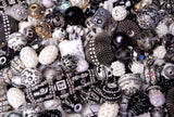 20 pieces Jesse James Beads Black & White, Indonesian, Hand Beaded JJB503