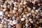 20 pieces Jesse James Beads White & Gold , Indonesian, Hand Beaded JJB502
