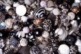 20 pieces Jesse James Beads Black & White, Indonesian, Hand Beaded JJB503