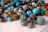 20 pieces Jesse James Beads Earthtones , Indonesian, Hand Beaded JJB500