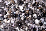 20 pieces Jesse James Beads Black & White, Indonesian, Hand Beaded JJB503