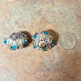 Handmade Wire Wrapped Focal Beads with Crystals - 6 pieces - WFB101