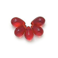 20 pieces High-Quality Czech Glass Beads - 5mm x 12mm side drilled Briolette drops - Ruby Red - BRIO200