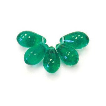 20 pieces High-Quality Czech Glass Beads - 5mm x 12mm side drilled Briolette drops - Teal - BRIO201