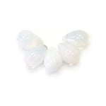 20 pieces High-Quality Czech Glass Beads - 5mm x 12mm side drilled Briolette drops - White Opal - BRIO208