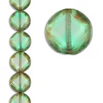 7-inch strand of High-Quality Czech Glass Beads - 16mm two-tone, Picasso finish - OCG103