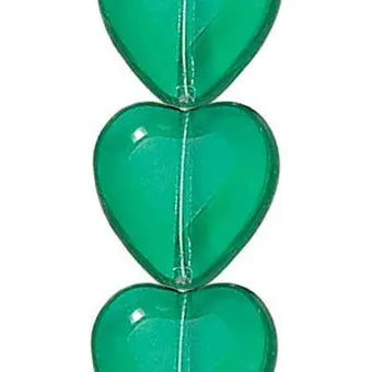 7-inch strand of High-Quality Czech Glass Beads - 16mm Puffed Hearts - Heart 200