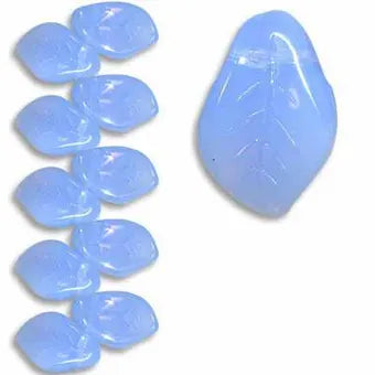 7-inch strand of High-Quality Czech Glass Beads - 14mm x 9mm Lumi Leaves - Leaf402