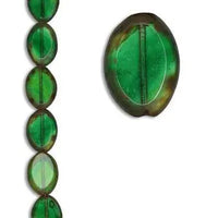 7-inch strand of High-Quality Czech Glass Beads - 16mm Green, Table cut - OCG104