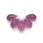 20 pieces High-Quality Czech Glass Beads - 5mm x 12mm side drilled Briolette drops - Amethyst - BRIO206