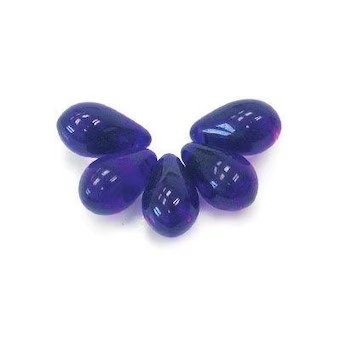 20 pieces High-Quality Czech Glass Beads - 5mm x 12mm side drilled Briolette drops - Lapris Blue - BRIO202