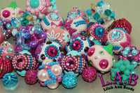 10 Piece Mix of Lilah Ann's Cotton Candy & Dazzleberry Collections Beads FBM318