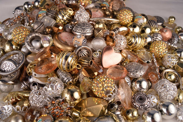 Fancy 30 Piece Bead Mix Metallic look, Resin, Metal, Glass Beads BM302