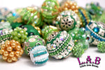 Large Hole "St. Patricks" 20 Piece Bead Mix - Handmade Lampwork, Boho & Beaded by Lilah Ann Beads - BH700