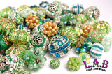 Large Hole "St. Patricks" 20 Piece Bead Mix - Handmade Lampwork, Boho & Beaded by Lilah Ann Beads - BH700