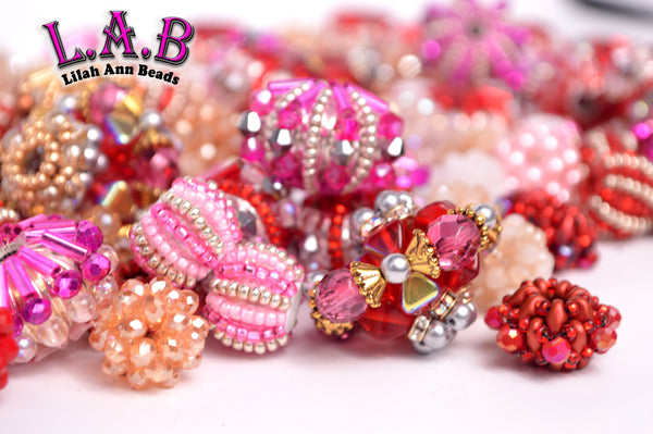 6 Pieces of Handmade Lilah Ann Valentine's Beaded Beads BYV100 – Lilah  Ann Beads