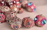 10 pieces Handmade, Indonesian, Boho Beads, Elite Lilah Ann - Pink I103