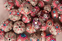 10 pieces Handmade, Indonesian, Boho Beads, Elite Lilah Ann - Pink I103