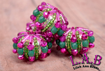 [Wholesale] Intricate Hand-Beaded Focal Beads - 2 piece set - 26mm - Fine Czech Glass - BFB102