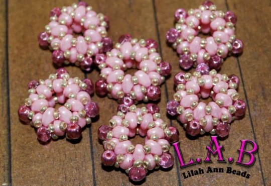 2 or 10pc All Pink - Fine, Handmade Beaded Beads -Miyuki and Czech glass  - Large Hole - Lilah Ann Beads -OS108