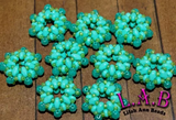 2 or 10pc Teal - Fine, Handmade Beaded Beads -Miyuki and Czech glass  - Large Hole - Lilah Ann Beads -OS103