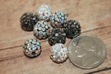 Dollar Deal - 8 pieces of Beautiful, crystal pave beads - Greyscale - 10mm - DD106