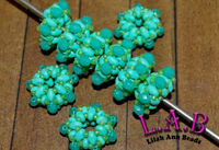 2 or 10pc Teal - Fine, Handmade Beaded Beads -Miyuki and Czech glass  - Large Hole - Lilah Ann Beads -OS103