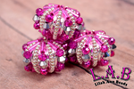 [Wholesale] Intricate Hand-Beaded Focal Beads - 2 piece set - 26mm - Fine Czech Glass - BFB104