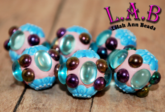 Handmade Boho Beads with Porcelain and crystals - 2 piece set - 16mm - POR10purple