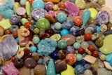 Bulk Semi-precious Gemstone Mix: 1/4 pound mixed stone beads, Jasper, Jade G111