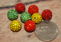 Dollar Deal - 8 pieces of Beautiful, crystal pave beads - Colorful - 10mm - DD105