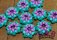 2 or 10pc Purple & Teal - Fine, Handmade Beaded Beads -Miyuki and Czech Glass  - Large Hole - Lilah Ann Beads -OS110