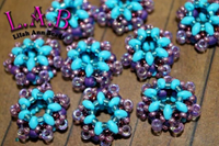 2 or 10pc Blue & Purple - Fine, Handmade Beaded Beads -Miyuki and Czech Glass  - Large Hole - Lilah Ann Beads -OS111