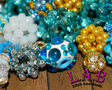 Premium Large Hole Winterland 20 Piece Bead Mix - Handmade Lampwork, Boho & Beaded by Lilah Ann - BH101
