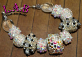 New strand of Lilah Ann Beads - Hand-Beaded, Bohos with Austrian Crystal - Large Hole - LA1007