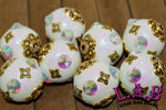 Fine, Handmade Kashmiri style Boho Beads with Austrian Crystal & Glitter - 6 pc set- Large Hole KF400