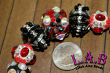 New strand of Lilah Ann Beads - Hand-Beaded, Bohos with Austrian Crystal, Lampwork Glass - LA1008