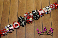 New strand of Lilah Ann Beads - Hand-Beaded, Bohos with Austrian Crystal, Lampwork Glass - LA1008