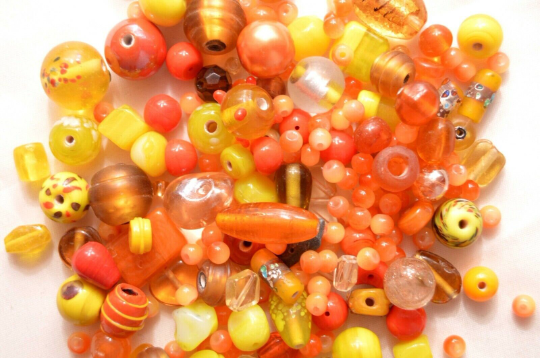 1lb=454g Bulk Assorted Shapes and Sizes 6-12mm Glass Beads Mixed