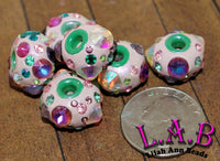 Fine 14mm Handmade Pave Beads -Swarovski Crystal - 10 pc set - Large Hole - Lilah Ann Beads RM/CKM