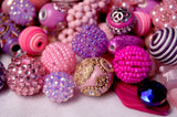 20 pieces Jesse James Beads Pink & Purple , Indonesian, Hand Beaded JJB501